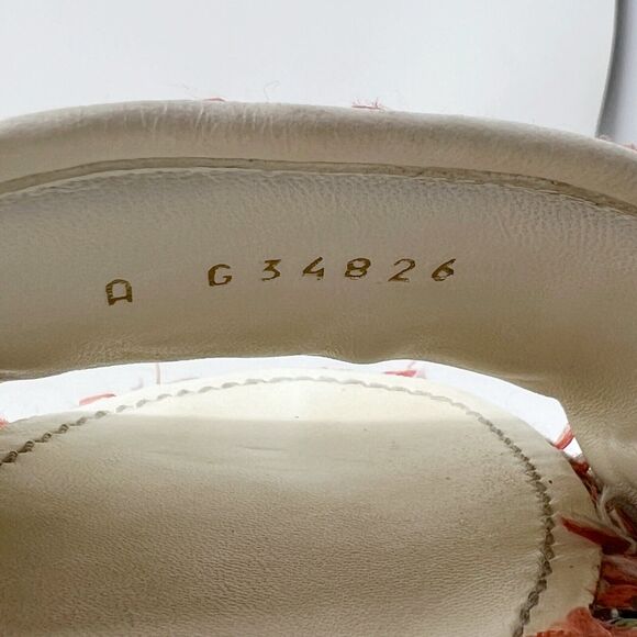 Chanel Logo Tweed Cork Slide Sandals 38.5 Coral CR21 Cruise 2021 - Picture 7 of 11